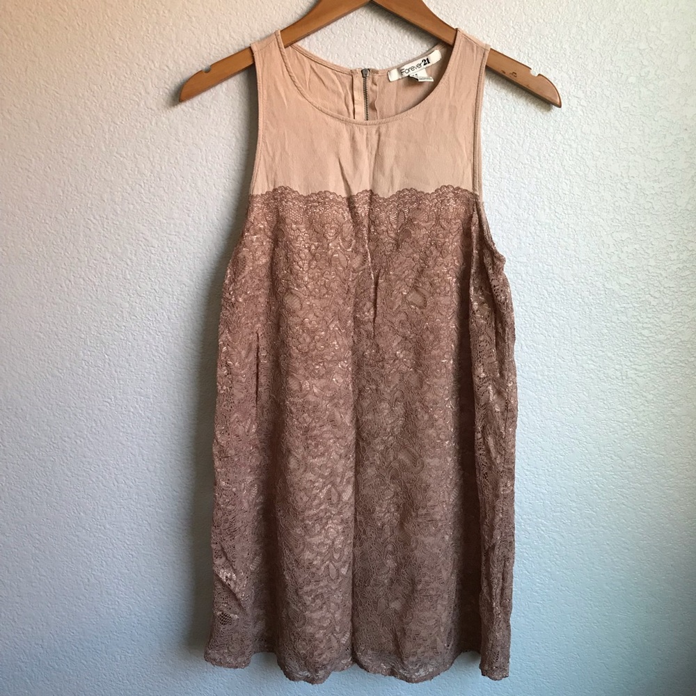 Nude/dusty rose Forever 21 Lace dress